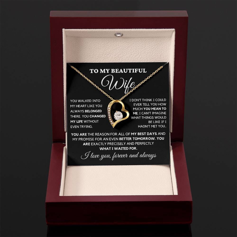 To my Wife You are what I waited for- Forever Love Necklace