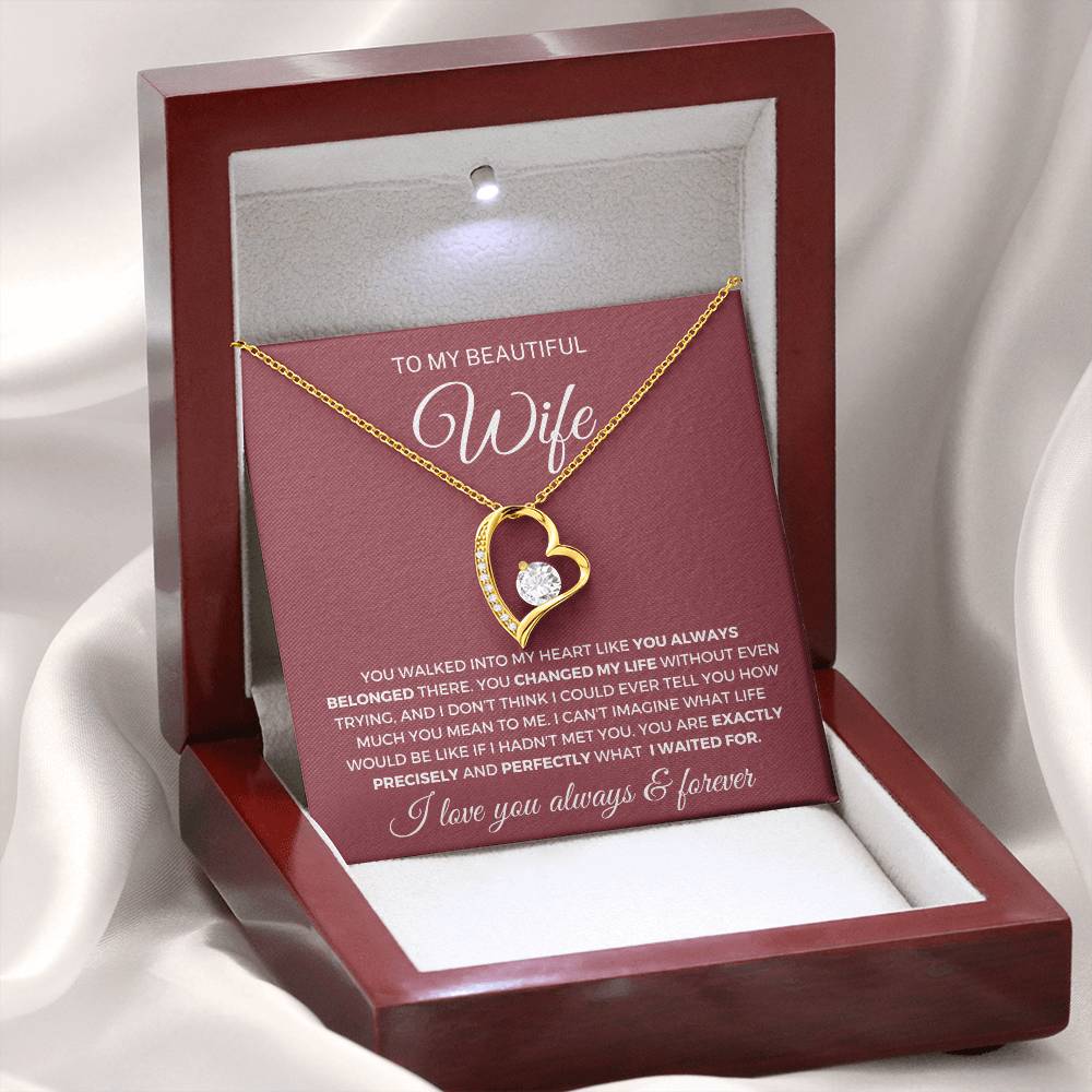 To my wife- Forever Love Necklace- You walked into my heart - MM-067