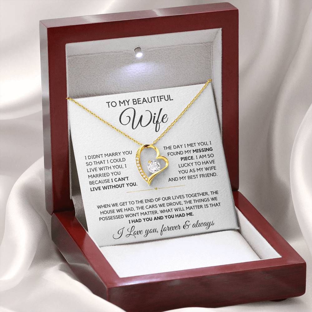 To my wife- My Missing Piece Forever Love Necklace