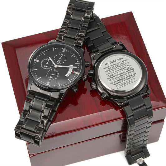 Gift for Son Engraved Watch, Gift for Son from Mom-Dad, Men's engraved watch, Graduation Gift for Son