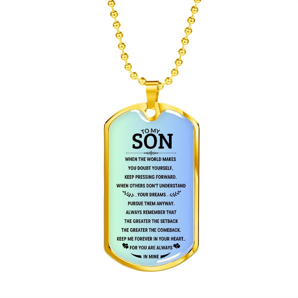 Custom Son Dog tag necklace, Bonus son gift for birthday from stepmom, To my Son graduation gift, Son in law gift, Personalized Dog tag