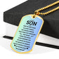 Custom Son Dog tag necklace, Bonus son gift for birthday from stepmom, To my Son graduation gift, Son in law gift, Personalized Dog tag