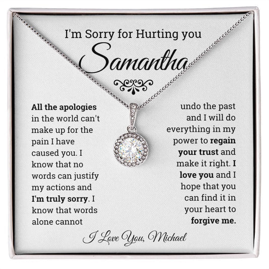 Personalized I'm Sorry for Hurting You- Eternal Hope Necklace, Apology Gift for her