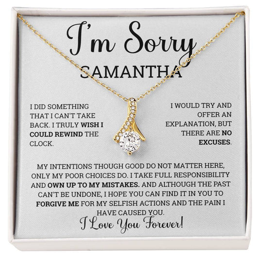 Personalized I'm Sorry Gift Necklace for Her, Custom Apology Gift
