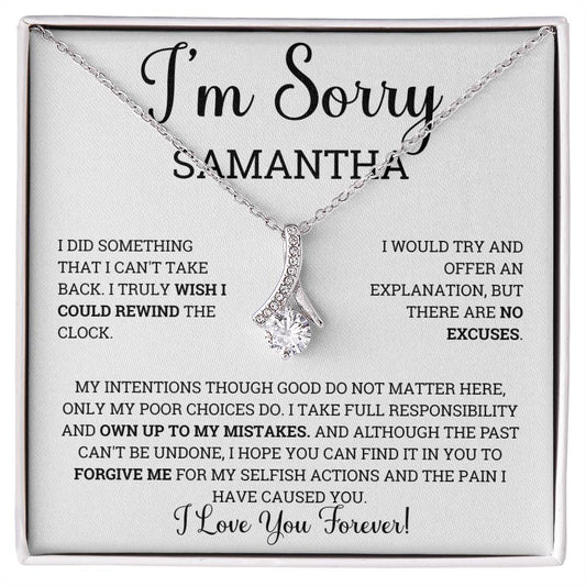 Personalized I'm Sorry Gift Necklace for Her, Custom Apology Gift