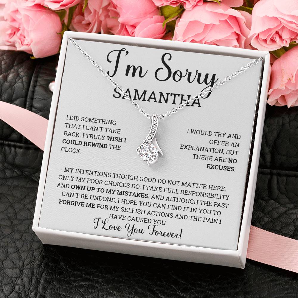 Personalized I'm Sorry Gift Necklace for Her, Custom Apology Gift