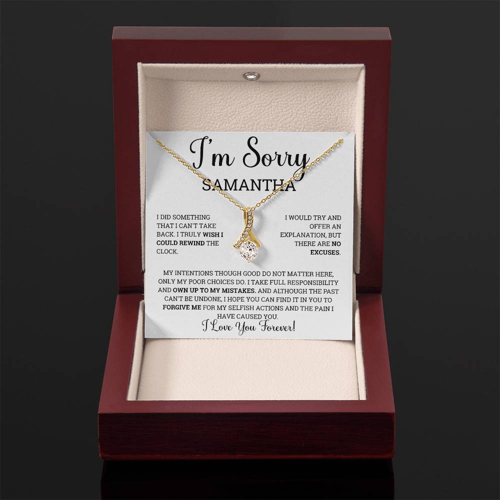 Personalized I'm Sorry Gift Necklace for Her, Custom Apology Gift