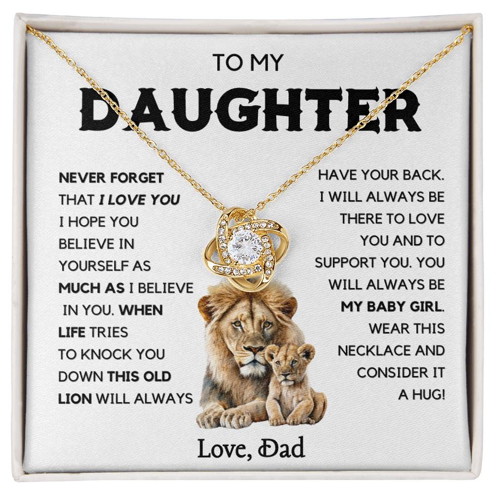 To my Daughter- This old Lion Loveknot Necklace From Dad