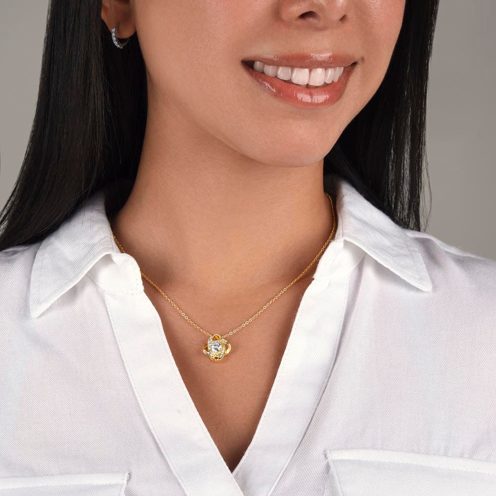 To My Beautiful Wife- Loving you- Loveknot Necklace