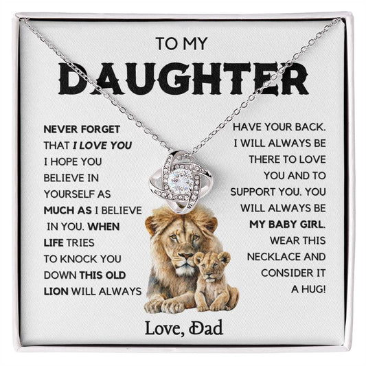To my Daughter- This old Lion Loveknot Necklace From Dad