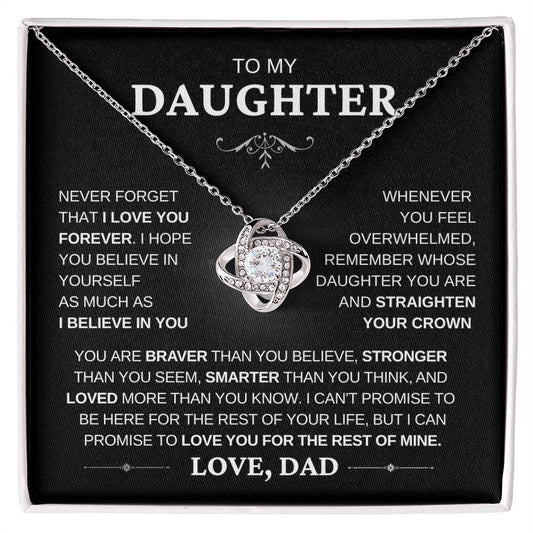 I Believe in you- Dad to Daughter Loveknot Necklace