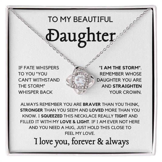 To my Daughter - Remember whose daughter you are Loveknot Necklace