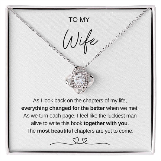 To My Wife Love Knot Necklace Beautiful Chapters