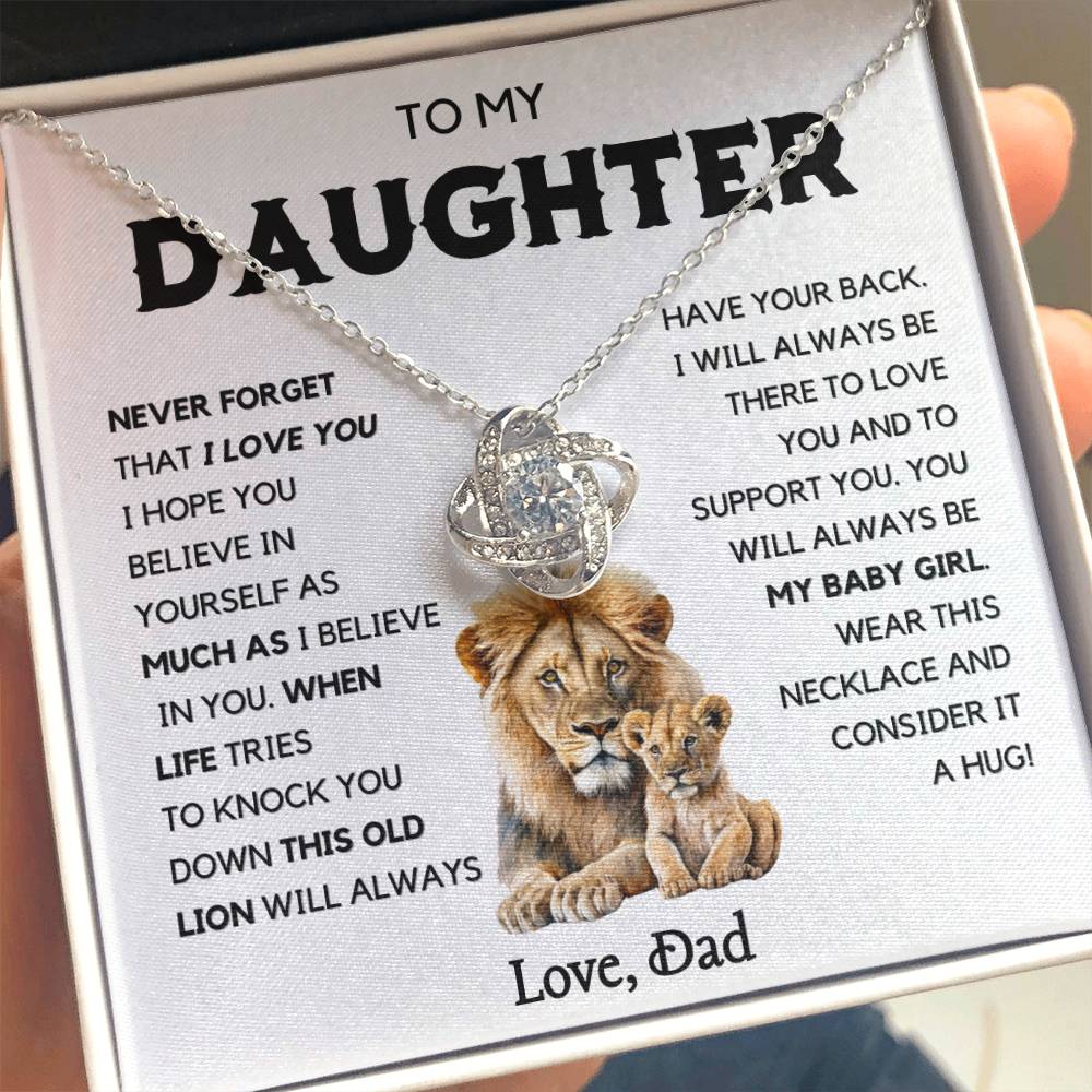 To my Daughter- This old Lion Loveknot Necklace From Dad