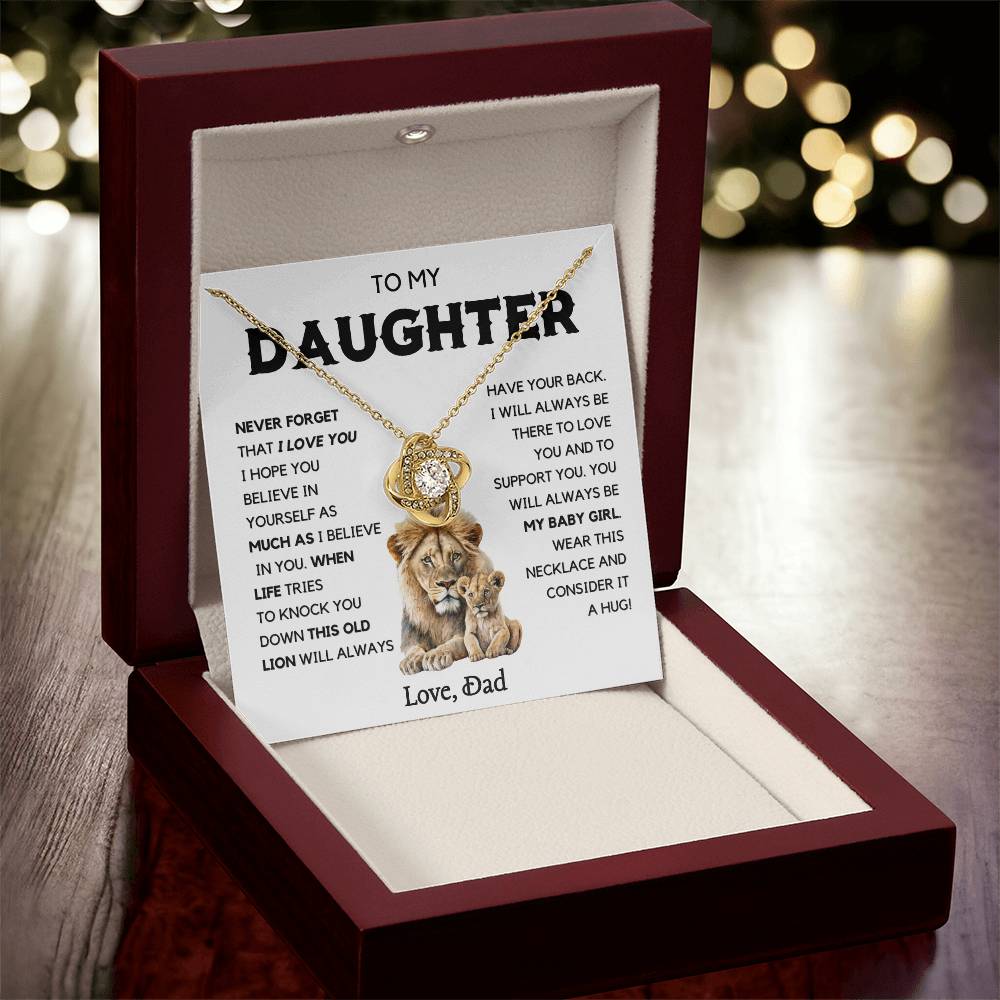 To my Daughter- This old Lion Loveknot Necklace From Dad