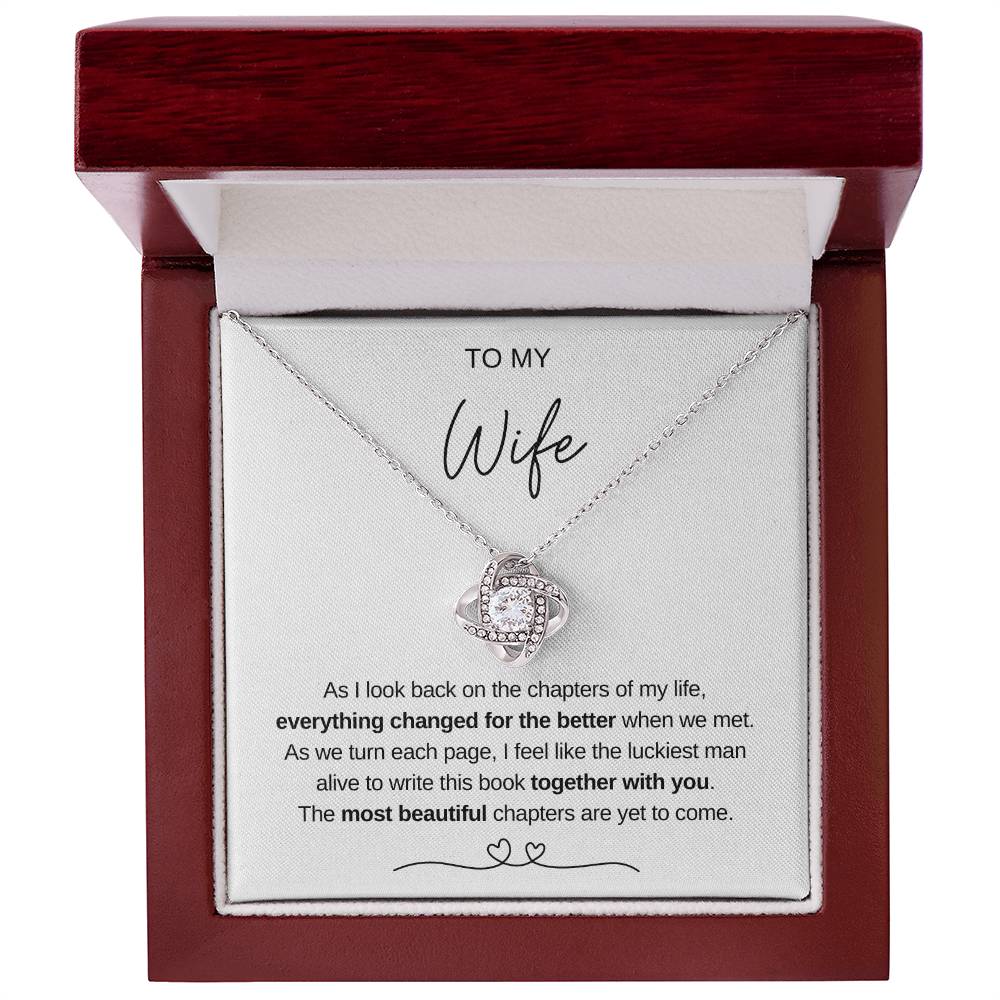 To My Wife Love Knot Necklace Beautiful Chapters