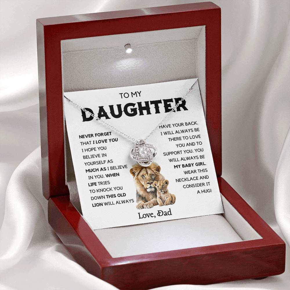 To my Daughter- This old Lion Loveknot Necklace From Dad