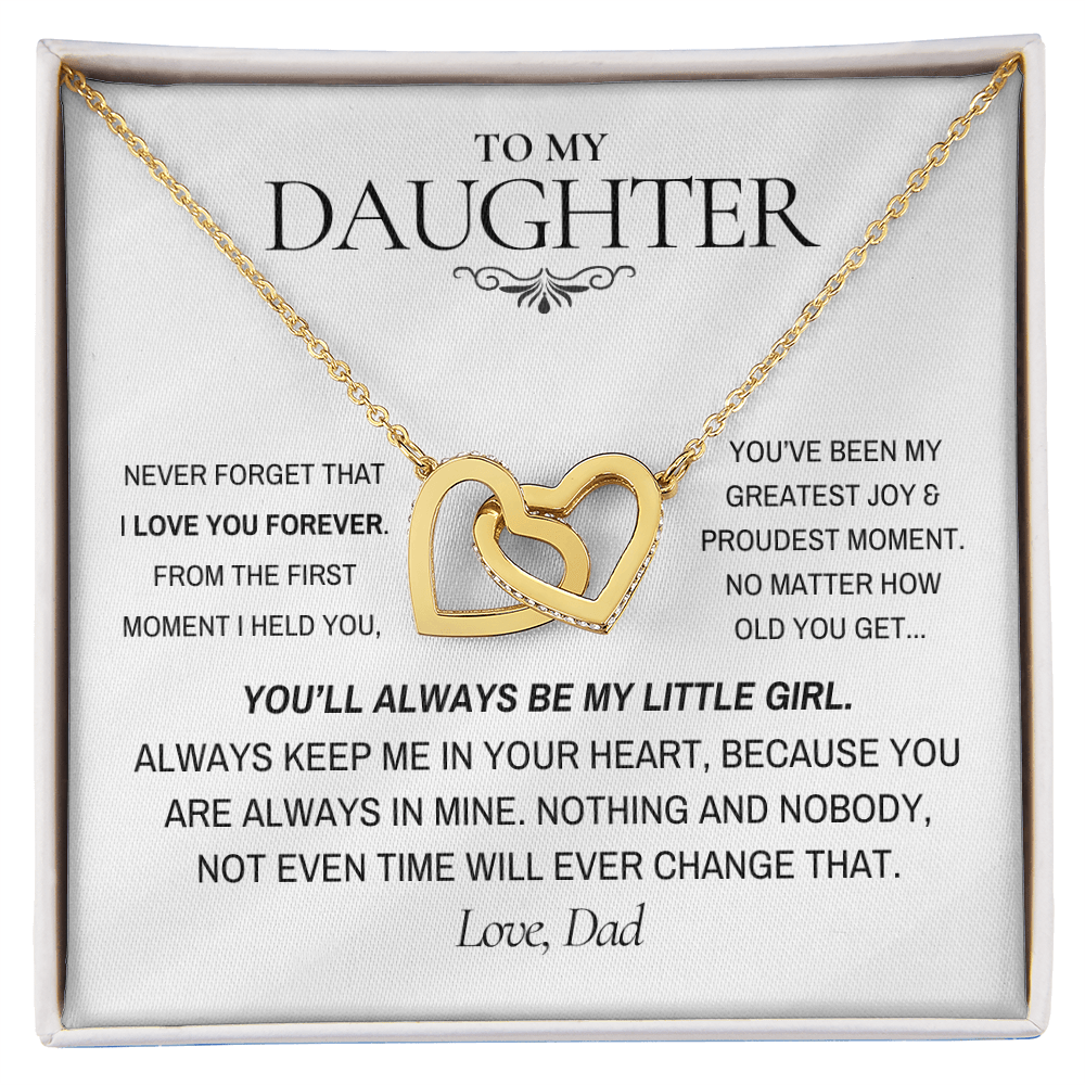 Always in my heart Dad to Daughter Interlocking Necklace