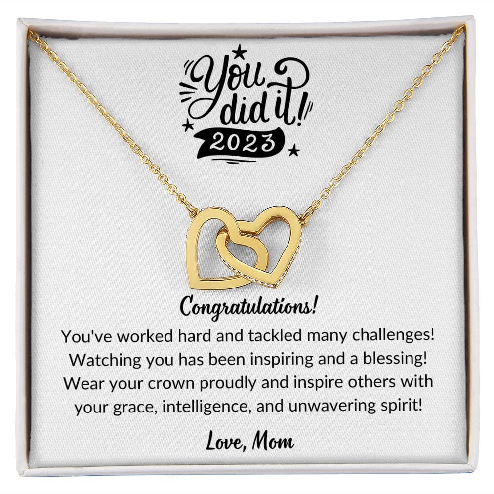 Graduation gift for Daughter from Mom, Graduation 2023 Interlocking heart necklace