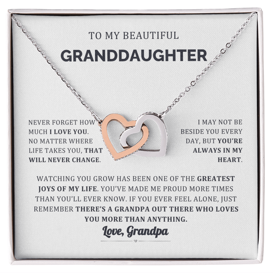 You are always in my heart Granddaughter Interlocking Necklace
