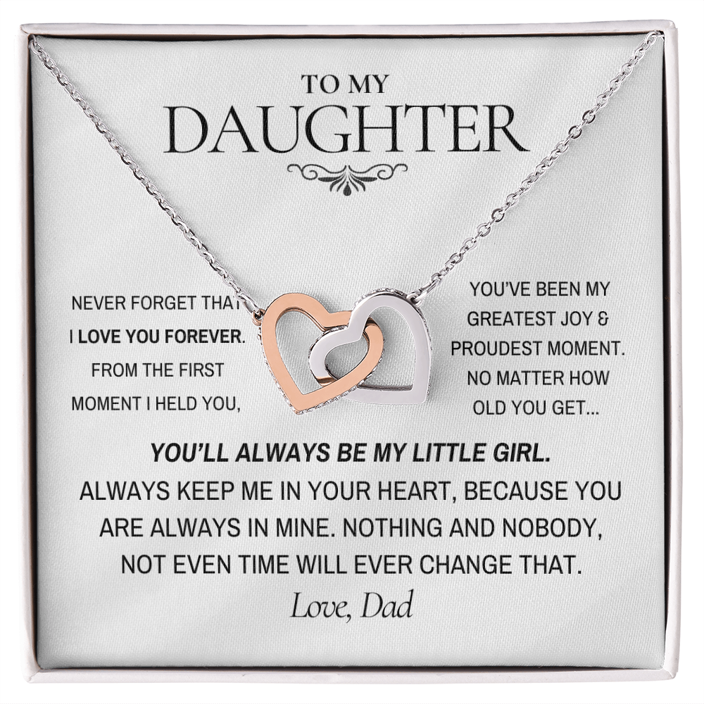 Always in my heart Dad to Daughter Interlocking Necklace