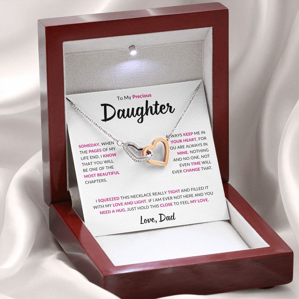 Unique To my Daughter Jewelry,  Gift for Daughter from Dad, 21st birthday, Wedding day Gift for Daughter, Christmas Gift for Daughter