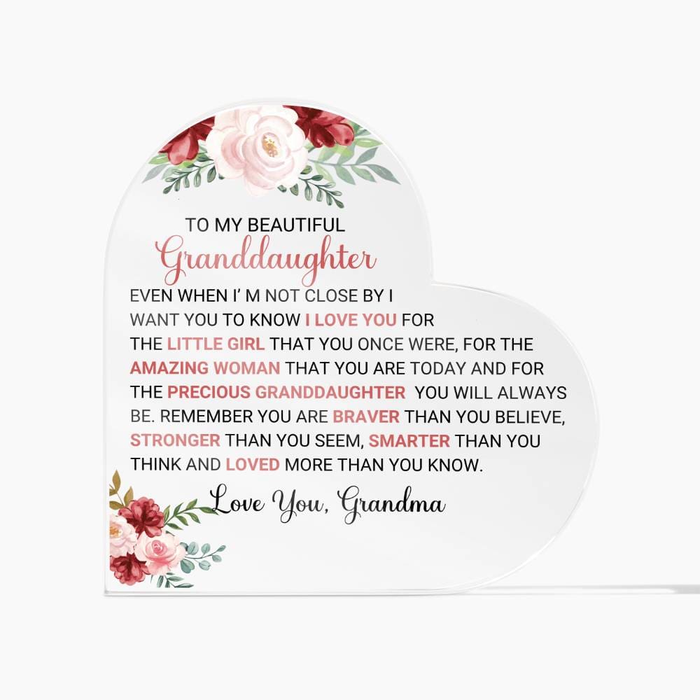 Granddaughter From Grandma acrylic Heart plaque