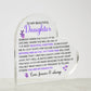 To my Daughter Heart Acrylic Plaque Gift from Dad or Mom,