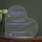 To my Daughter Heart Acrylic Plaque Gift from Dad or Mom,