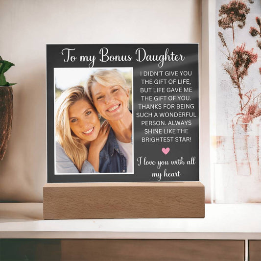 Stepdaughter Gift Acrylic Plaque Personalized Birthday Gift For Bonus Daughter To My Bonus Daughter from Stepmom