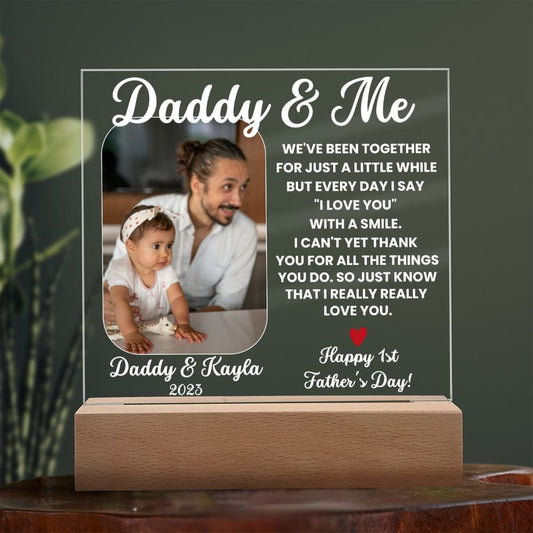 Personalized Daddy & me First Father's Day Acrylic Plaque