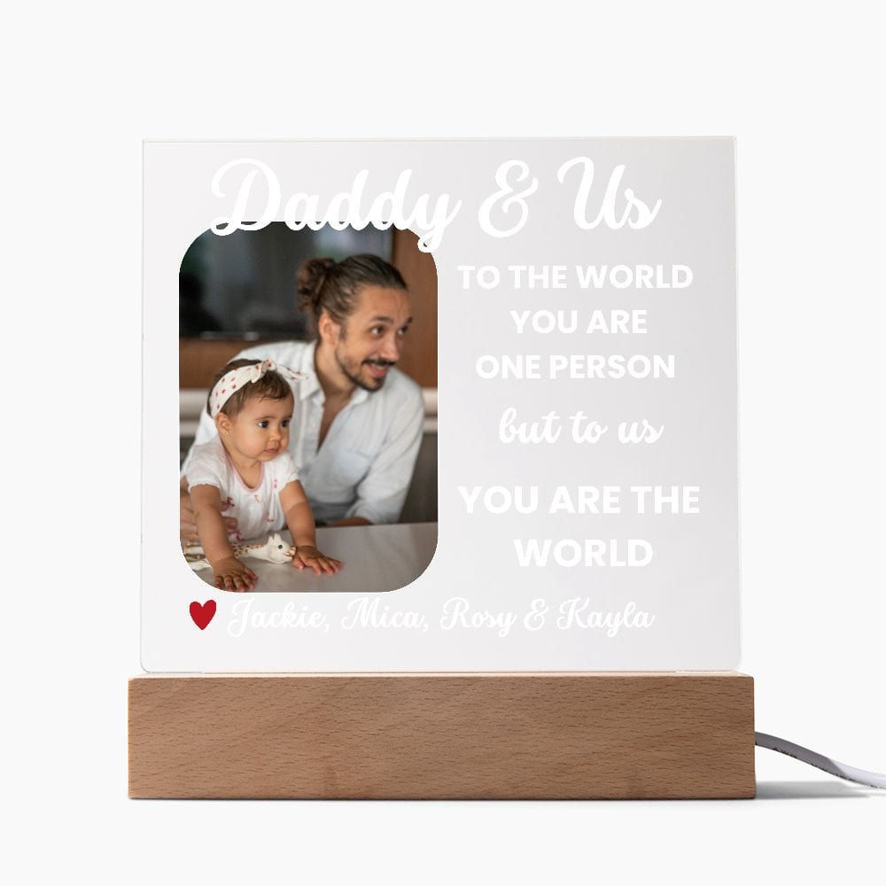 Personalized Daddy and Us Acrylic plaque, LED Photo Frame, Father's Day Gift for Dad