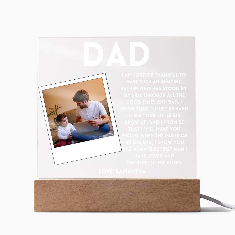Personalized Photo frame for Dad Forever Thankful Father's day Gift