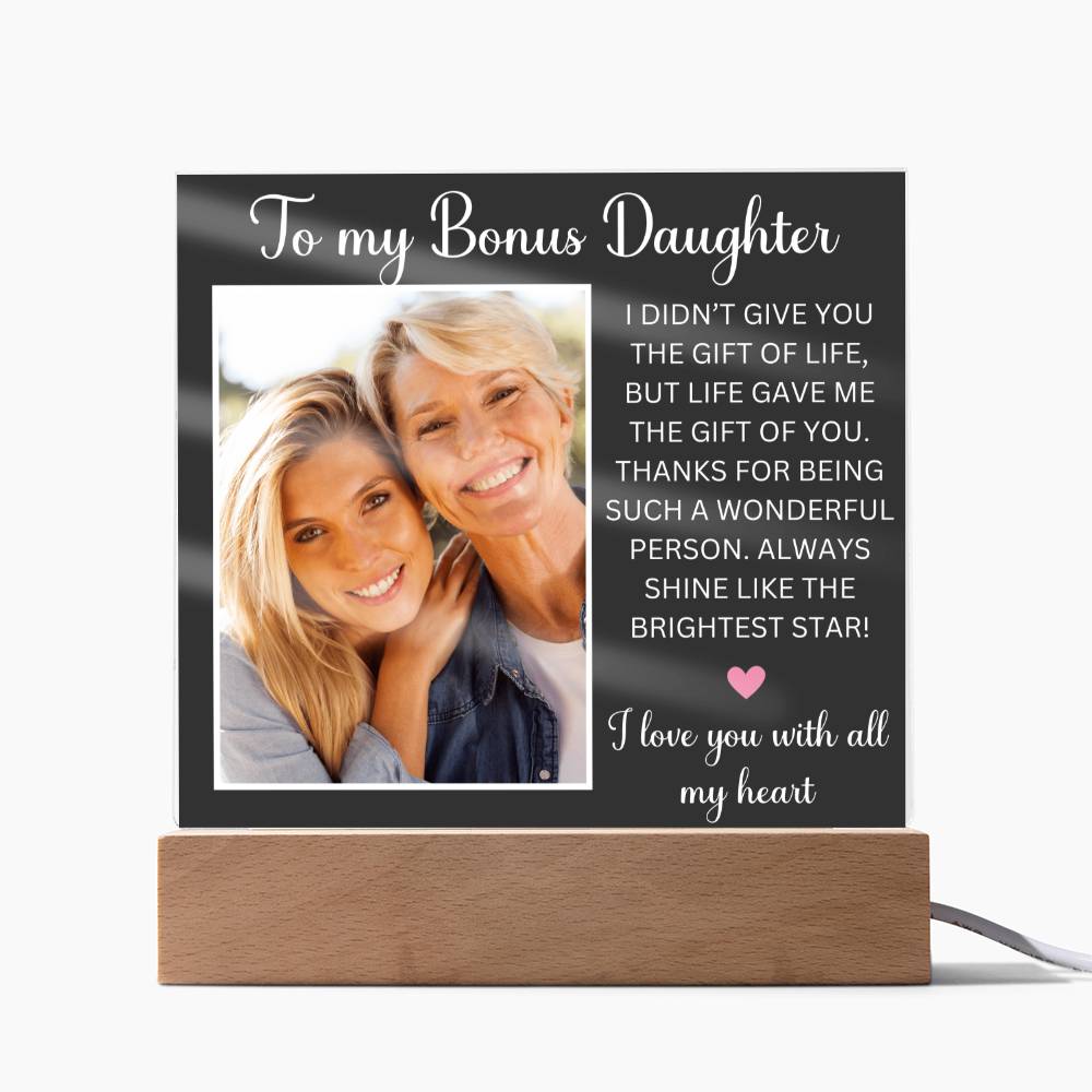 Stepdaughter Gift Acrylic Plaque Personalized Birthday Gift For Bonus Daughter To My Bonus Daughter from Stepmom