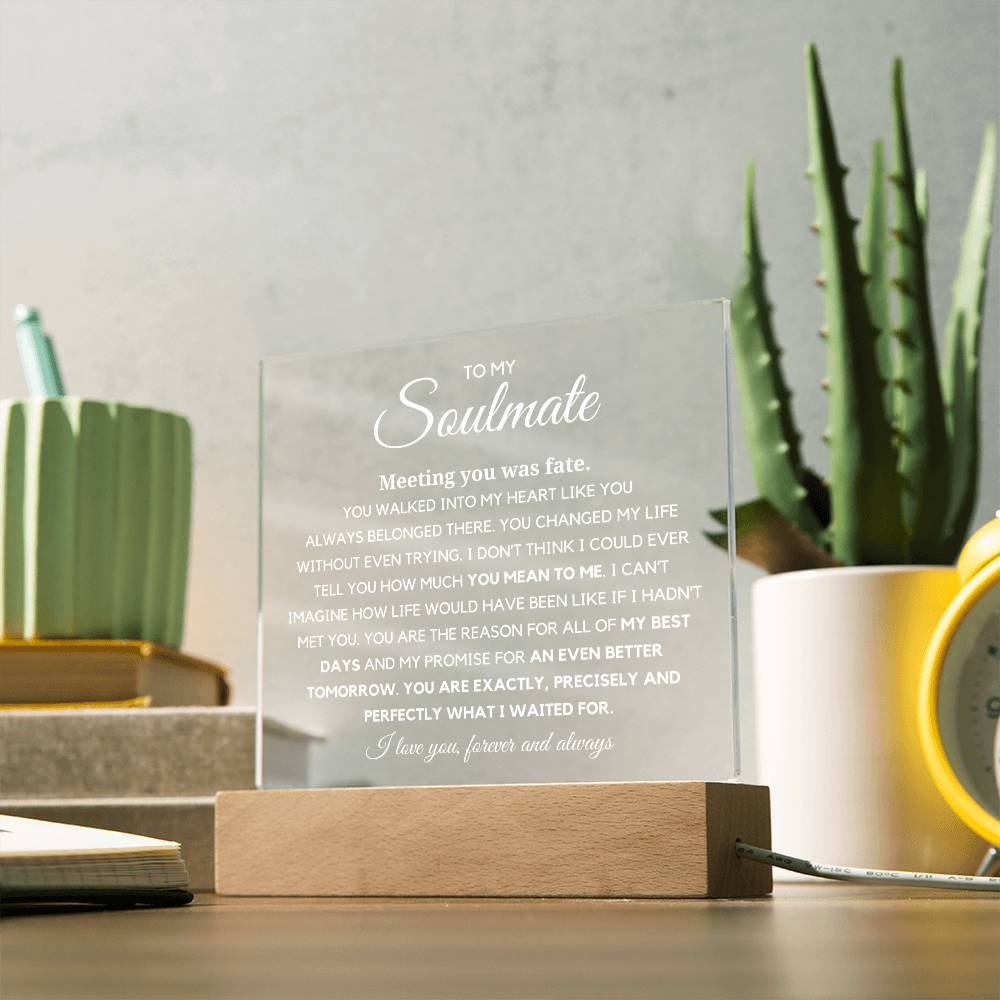 Soulmate "You are Exactly, Precisely what I waited for" Acrylic Plaque