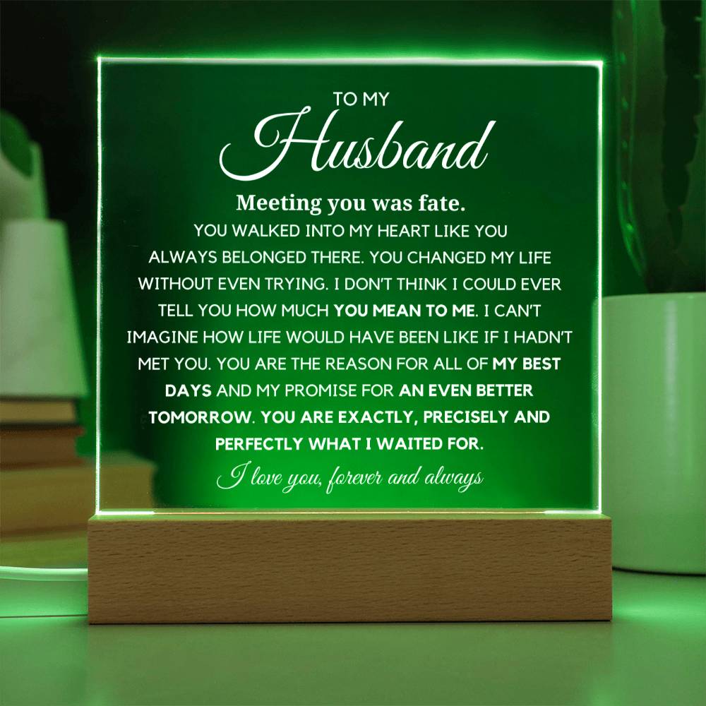 To my Husband "You are Exactly, Precisely what I waited for" Acrylic Plaque