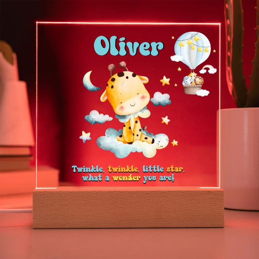 Jungle Theme Night light Nursery Decor, Personalized Night light, Custom Name Night light for Baby Girl Baby Boy