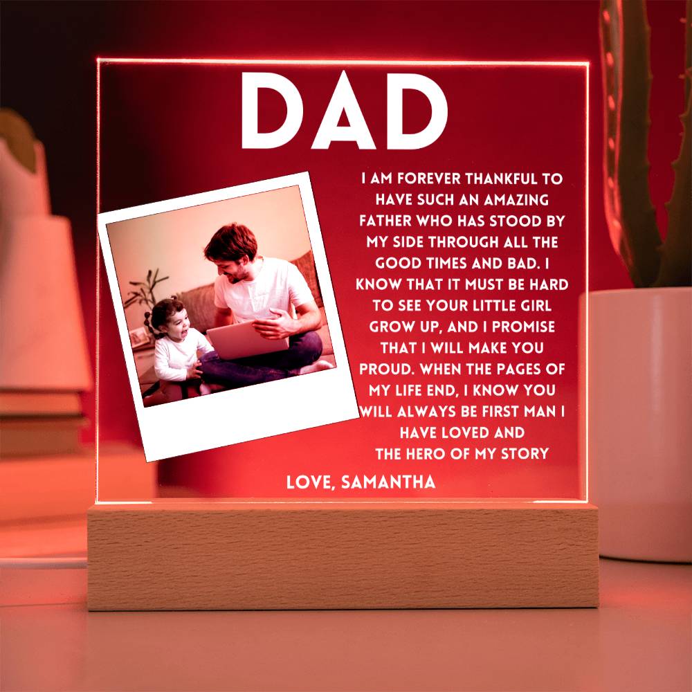 Personalized Photo frame for Dad Forever Thankful Father's day Gift