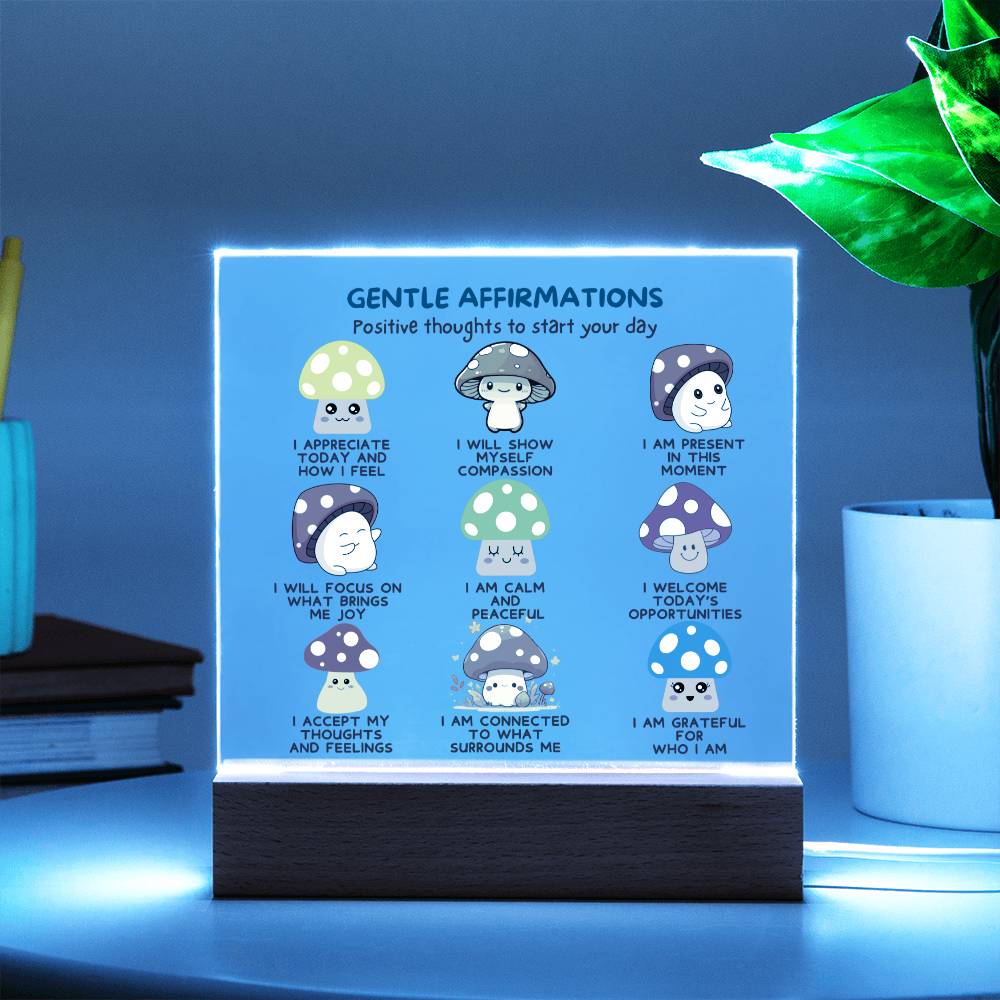 Gentle Reminders Acrylic Plaque Mental health Art Self love reminders Self compassion Daily Motivation Therapist Decor Kid's room Desk Accessories