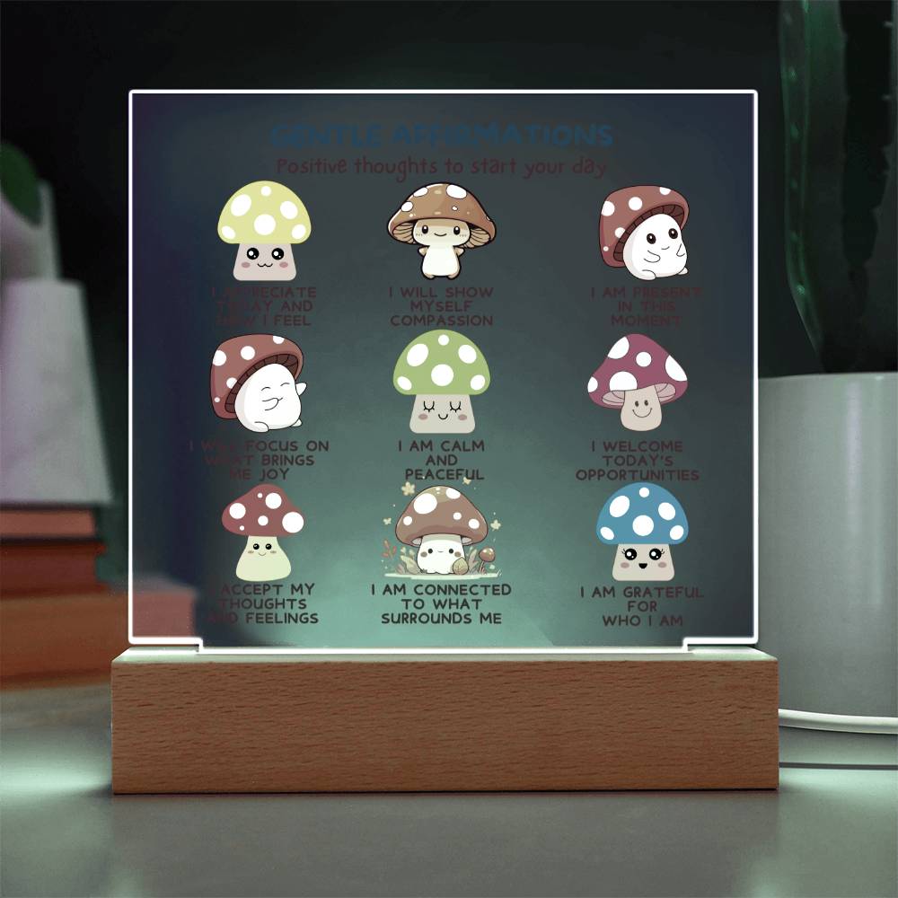Gentle Reminders Acrylic Plaque Mental health Art Self love reminders Self compassion Daily Motivation Therapist Decor Kid's room Desk Accessories
