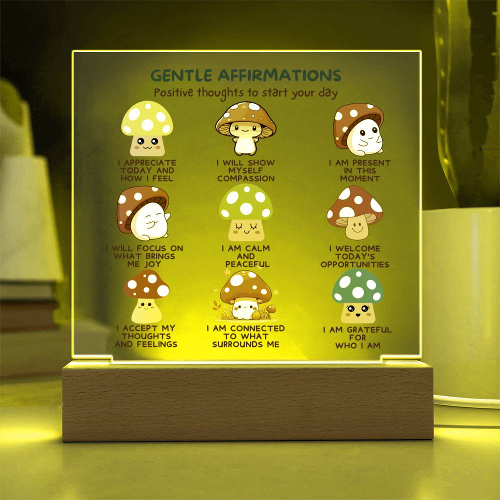Gentle Reminders Acrylic Plaque Mental health Art Self love reminders Self compassion Daily Motivation Therapist Decor Kid's room Desk Accessories