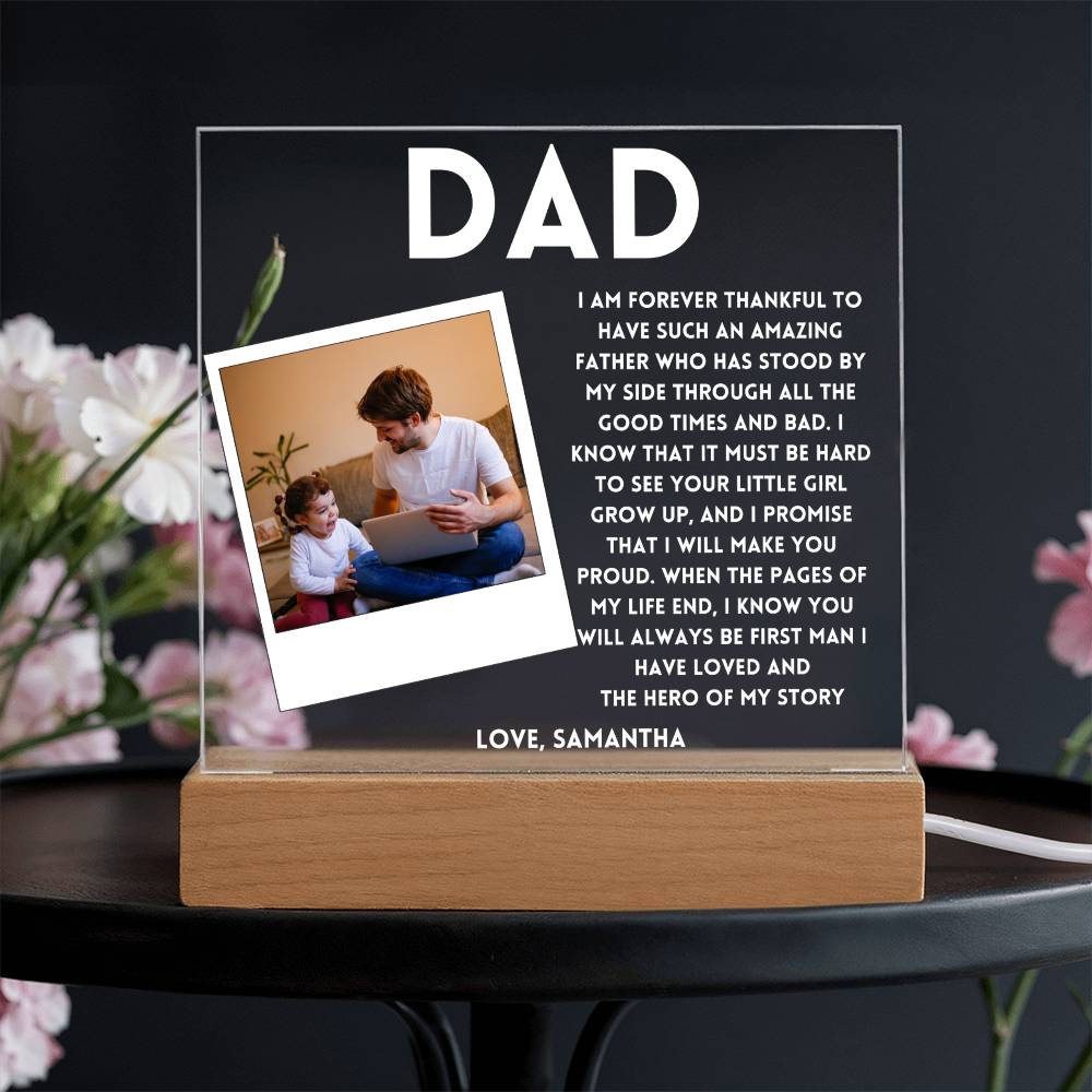 Personalized Photo frame for Dad Forever Thankful Father's day Gift