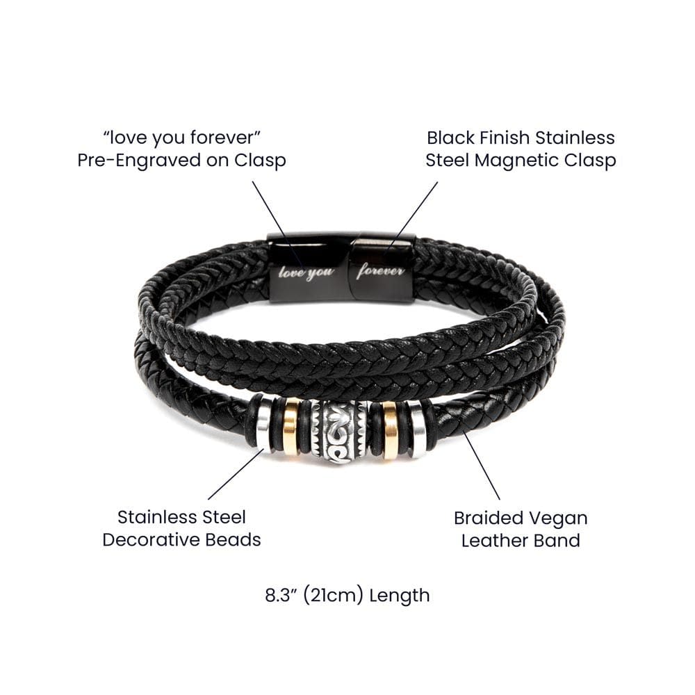 Confirmation Gift for Teenage Boy - Vegan Leather Bracelet - Catholic Gift of the holy Spirit