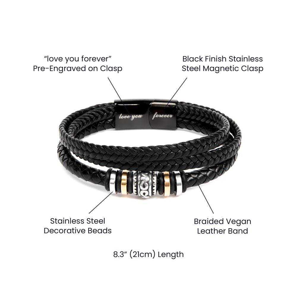 Personalized Im Sorry gifts for Him, Vegan Braided Leather Bracelet Custom, Apology Gift for him,