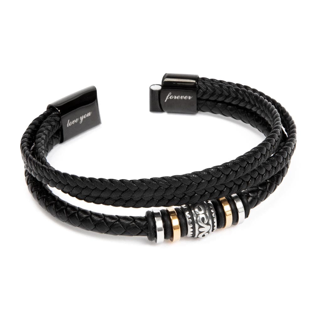 Father of the Groom Gift from Groom, Vegan Leather Bracelet for Dad, Best Dad Ever