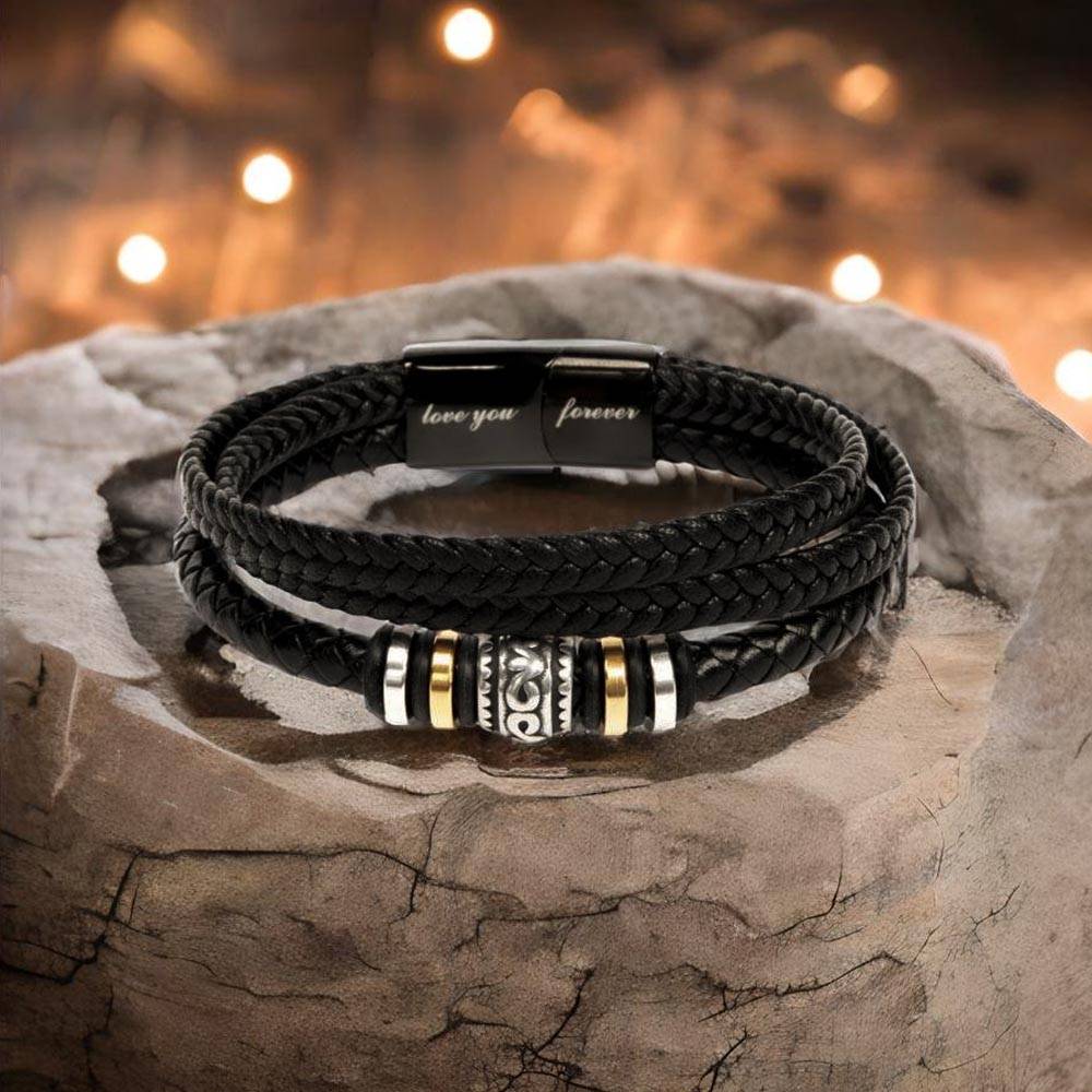 Gift  for Son from Dad Vegan Leather Bracelet, Teenage Birthday Gift Ideas, 16th Birthday Gift for Son, Gift for adult Son