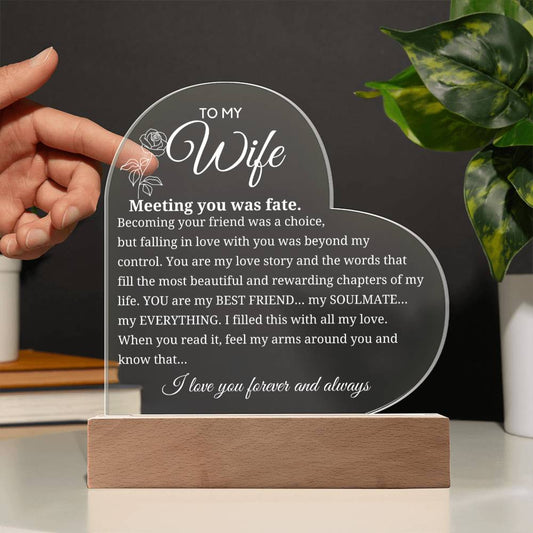To my Wife Meeting you was fate Acrylic Plaque