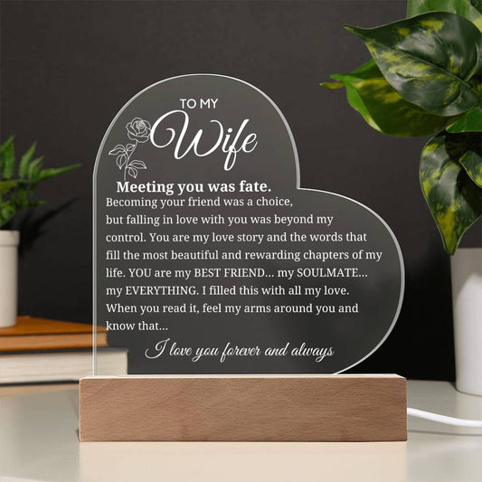 To my Wife Meeting you was fate Acrylic Plaque