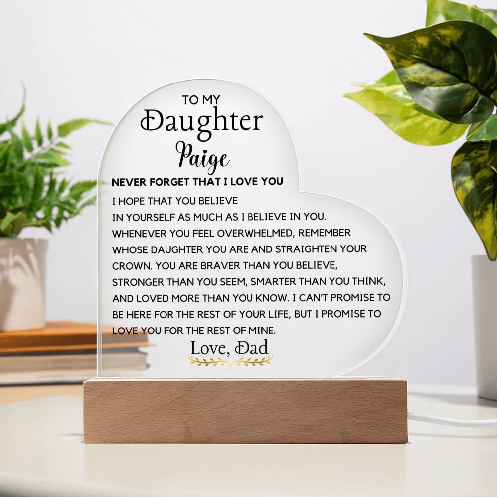 A letter to my daughter from Dad or Mom Acrylic Plaque