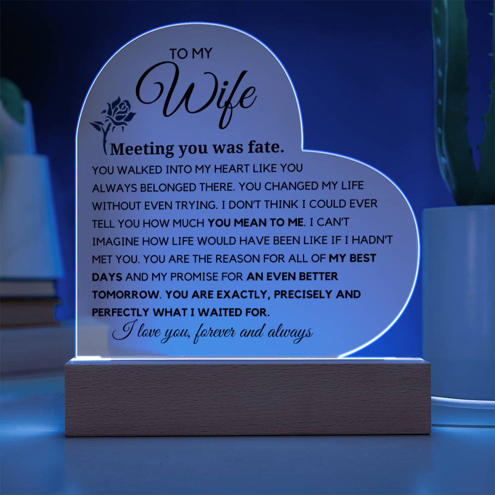 To my Wife- Meeting you was fate Acrylic Plaque